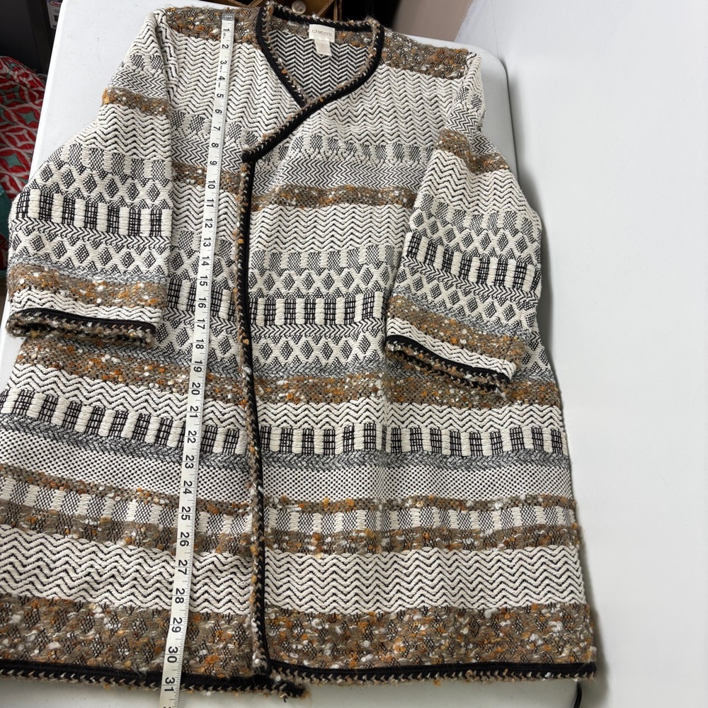 Chico’s Textured Patterned Open Front Cardigan - image 5